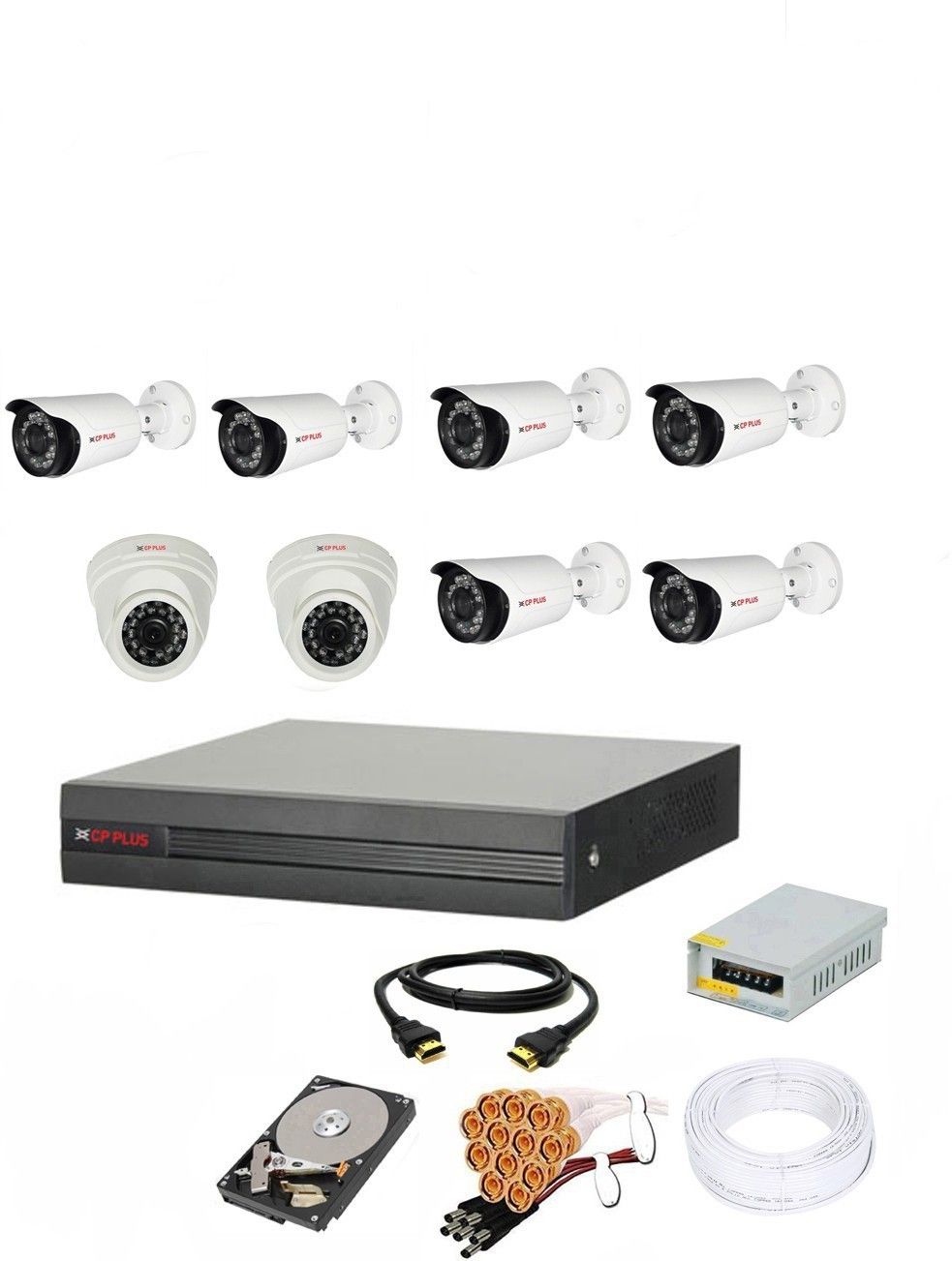 CP PLUS 8 Channal HD DVR 1080p 1Pcs,Outdoor 2.4MP 6Pcs,Indoor 2.4MP 2Pcs,Hard Disk Security Camera-picture-15