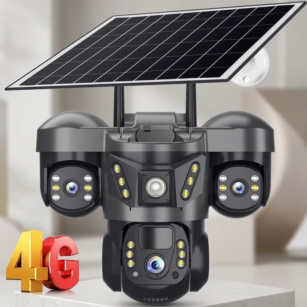 Divine creation 4G Solar Triple Lens 5MP Outdoor CCTV Camera | 3-Screen View C32 Security Camera-picture-28