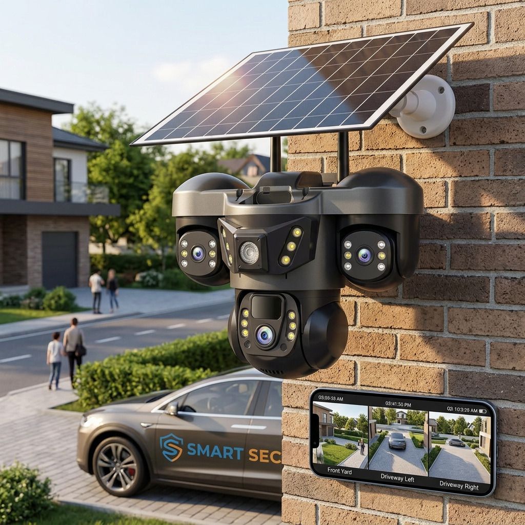 Divine creation 4G Solar Triple Lens 5MP Outdoor CCTV Camera | 3-Screen View C103 Security Camera-picture-32