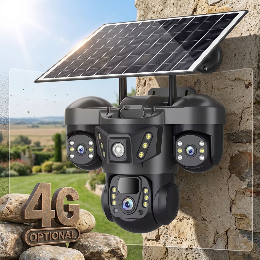 Divine creation 4G Solar Triple Lens 5MP Outdoor CCTV Camera | 3-Screen View C275 Security Camera-picture-29
