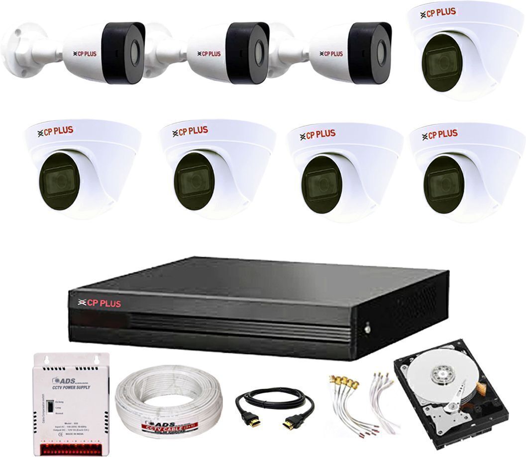 CP PLUS 8CH HYBRID DVR 3 BULLET / 5 DOME CAMERA 1 TB Hard Disk,Full combo set Security Camera-picture-10