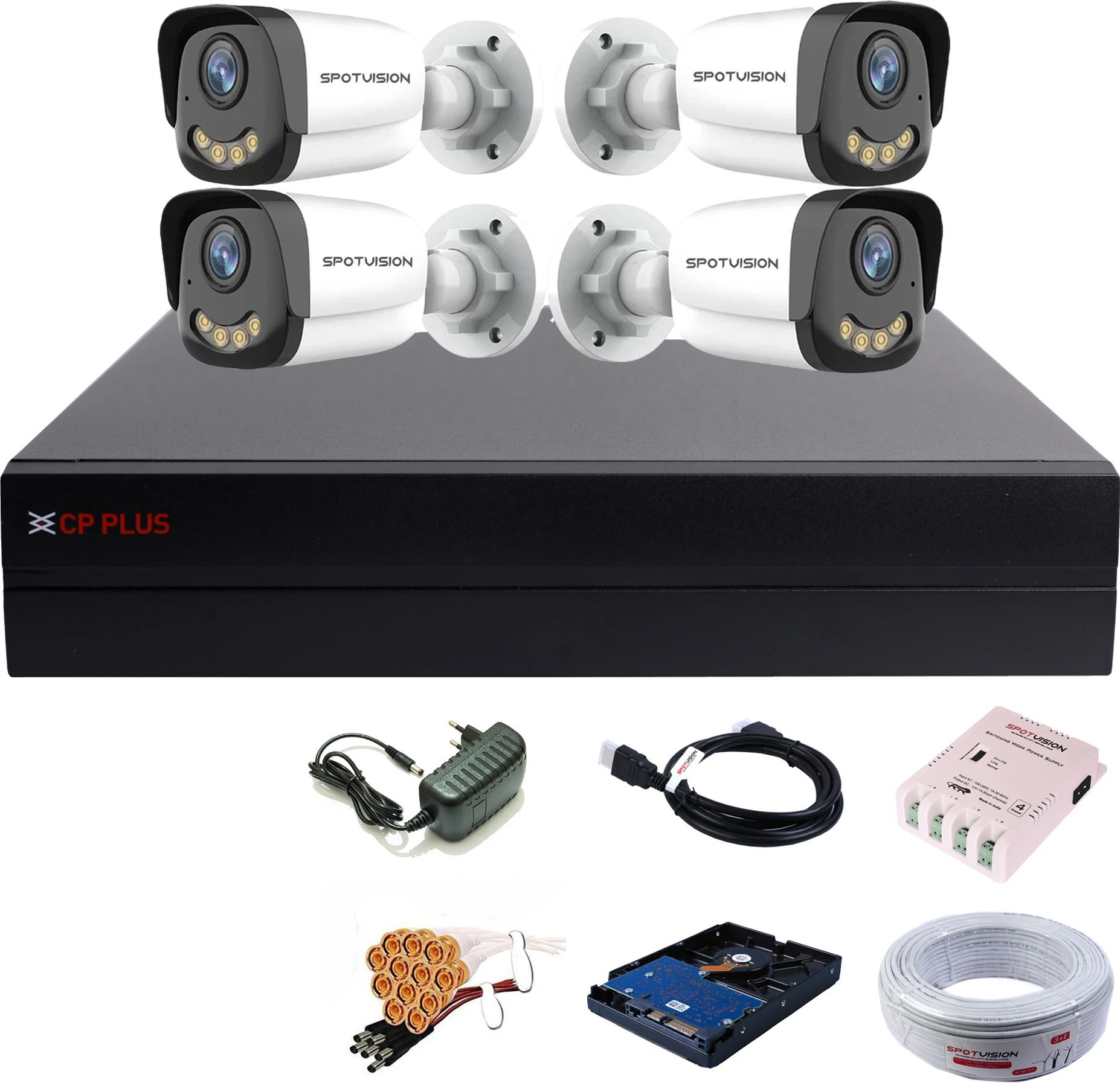 CP PLUS 4 Channel HD DVR 1080P,Colorful View In Nightvision IP67 2.4MP Outdoor Camera,04 Security Camera-image-19