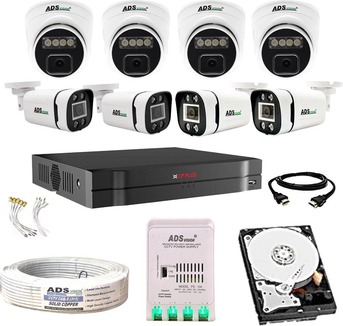 CP PLUS 8CH. Hybrid DVR, 4Bullet 4Dome CAMERA COLOUR VIEW NIGHT VISION WITH AUDIO COMBO Security Camera-picture-47
