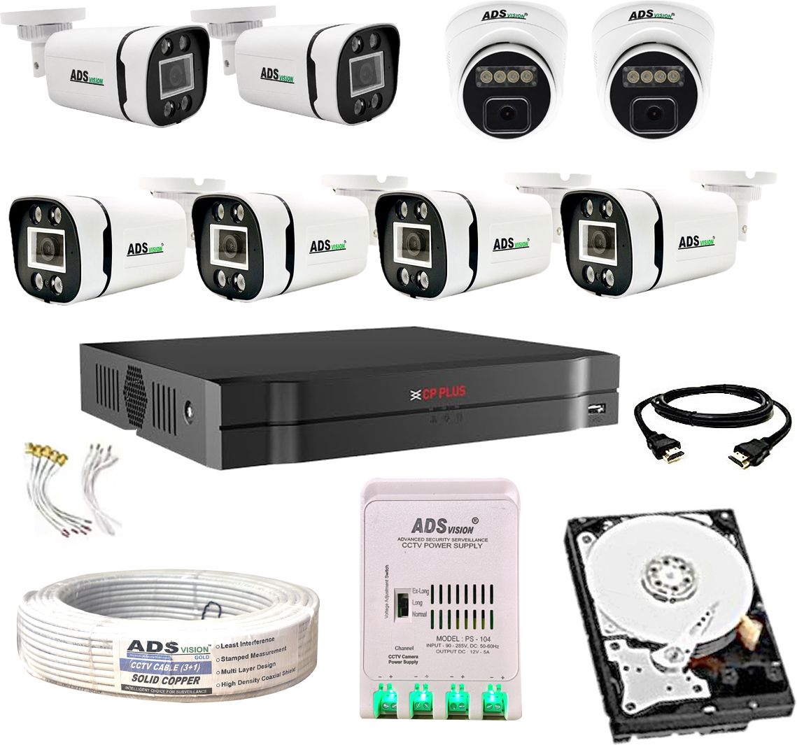 CP PLUS 8CH. Hybrid DVR, 6Bullet 2Dome CAMERA COLOUR VIEW NIGHT VISION WITH AUDIO COMBO Security Camera-picture-10