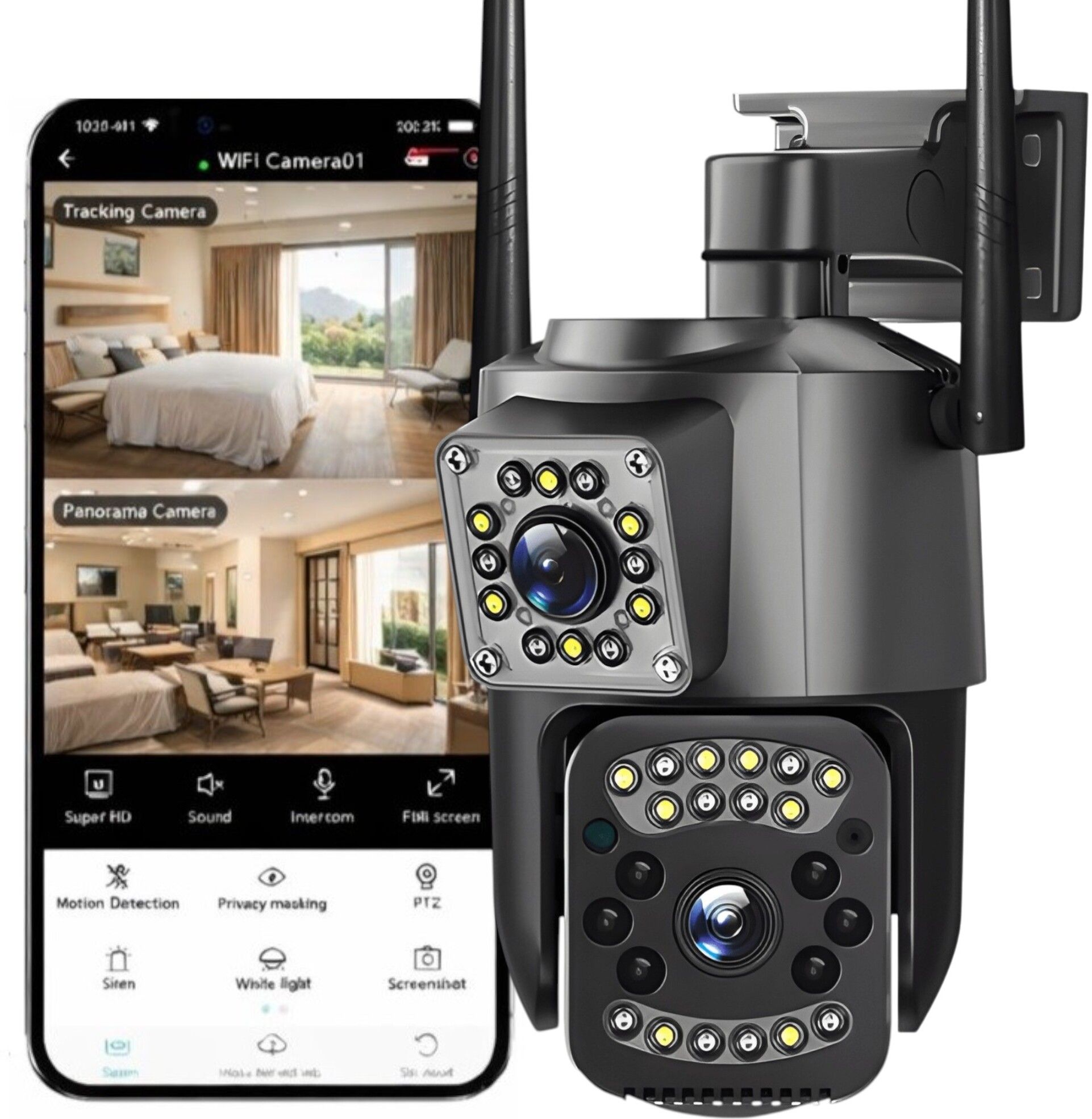 OSHSIZ RTR WiFi Outdoor Security Camera Dual Lens 4MP with Mobile Access Security Camera-image-22