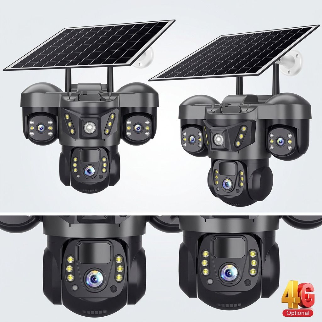 Divine creation 4G Solar Triple Lens 5MP Outdoor CCTV Camera | 3-Screen View C81 Security Camera-picture-23