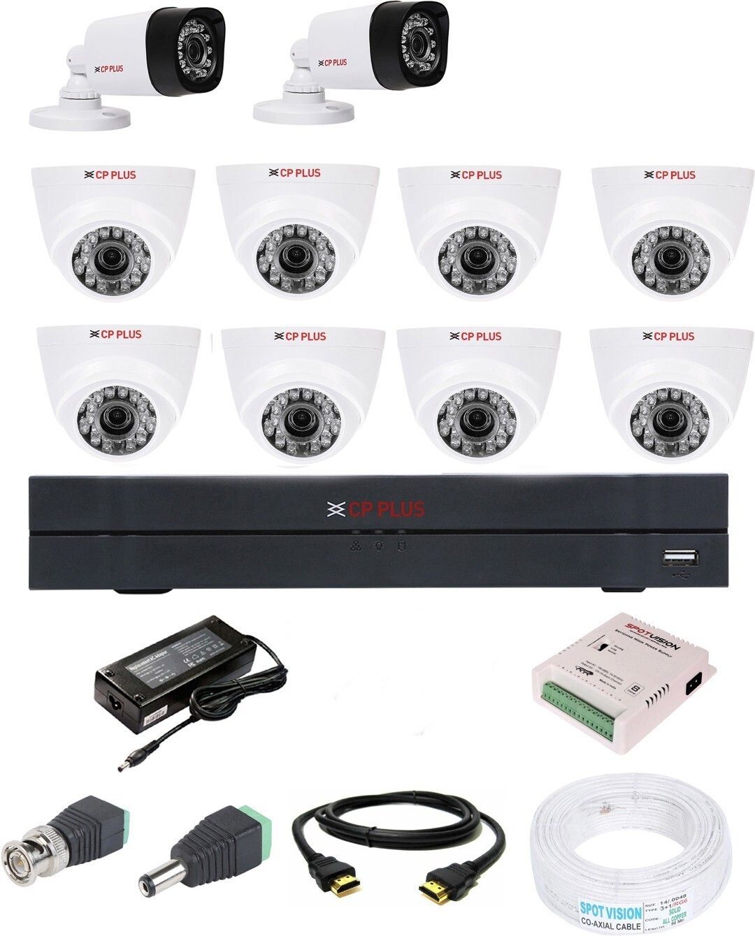 CP PLUS 16 Channal HD DVR, 2.4MP 2 BULLET, 8 DOME CAMERA ,Full combo set Security Camera-picture-13