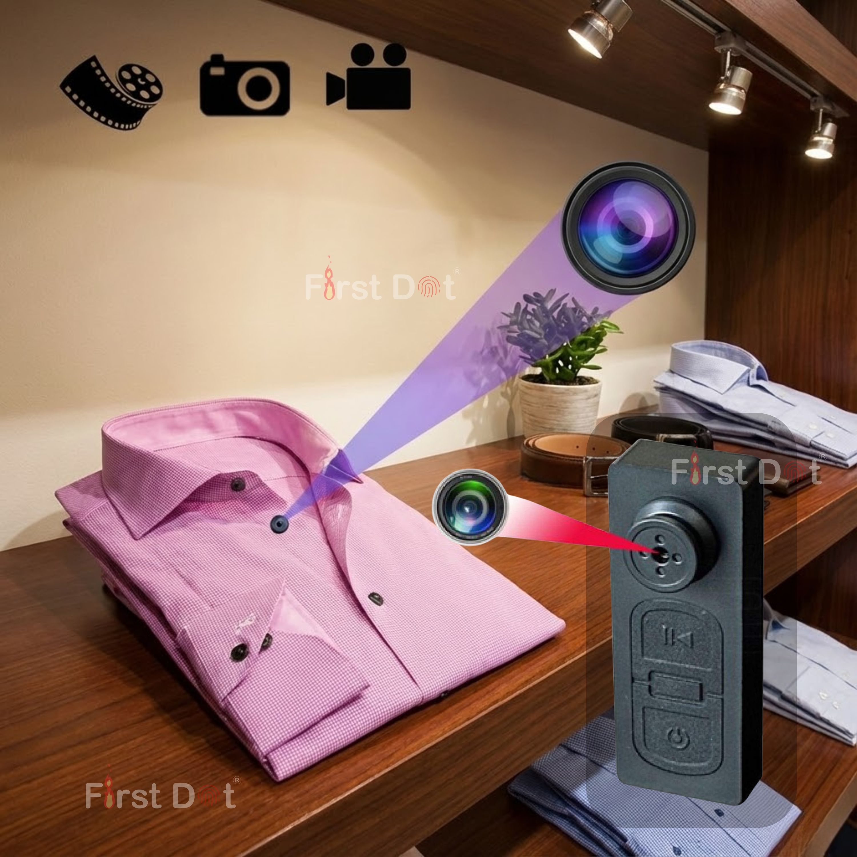 Point Zero Mini Button Spy Camera HD 720P | Non-WiFi | Audio Video Security Camera-picture-12
