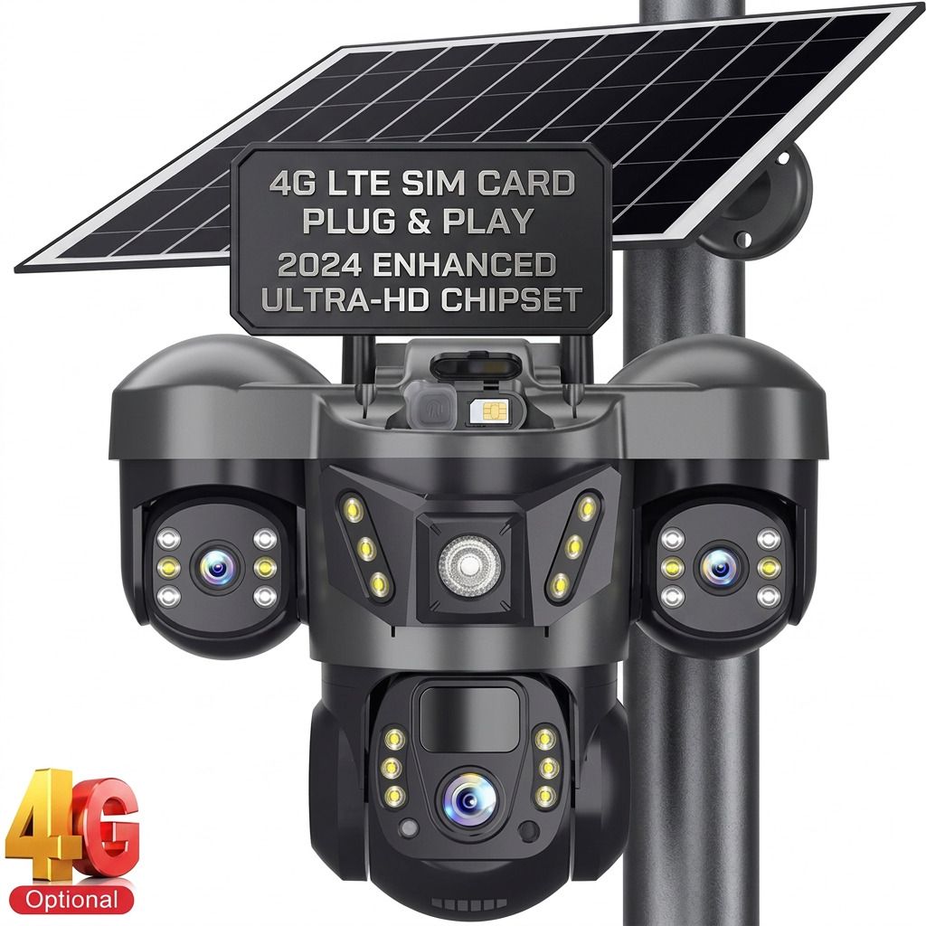 Divine creation 4G Solar Triple Lens 5MP Outdoor CCTV Camera | 3-Screen View C125 Security Camera-picture-24