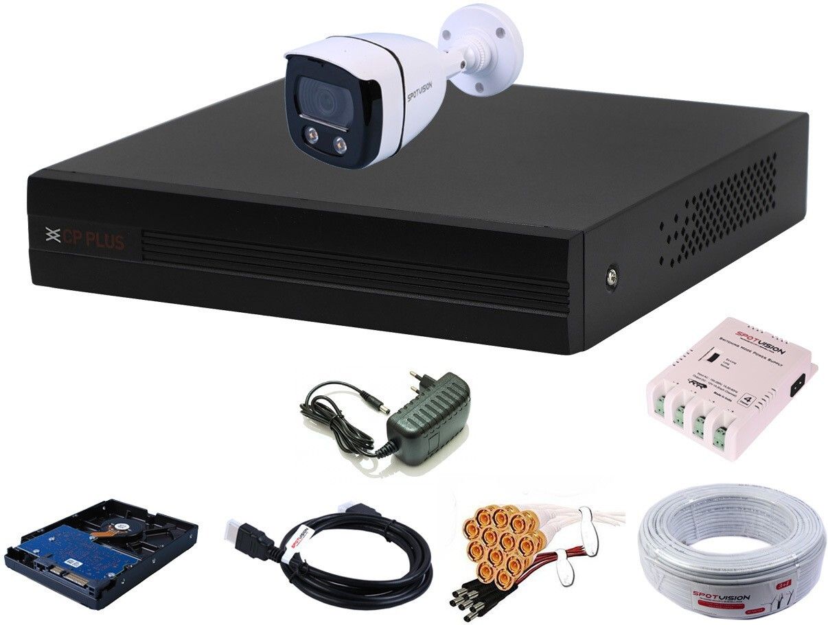CP PLUS 4 Channel HD DVR 1080p 1Pcs,Color Night Vision Outdoor Camera 2.4MP 1Pcs, Security Camera-image-1