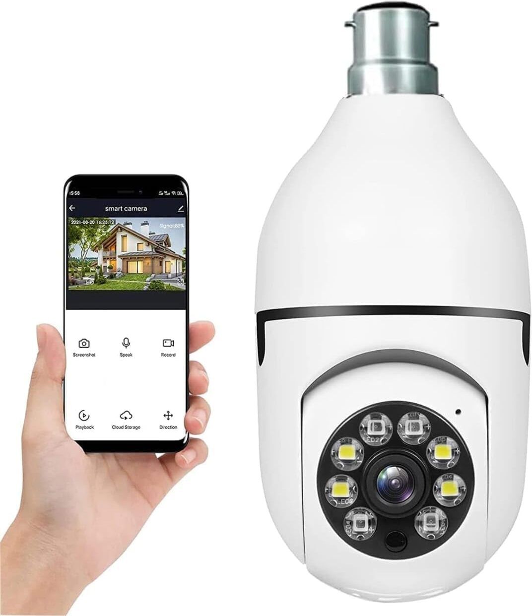 Bzrqx 360 Light Bulb Wireless IP WiFi Camera, Bulb Camera 360 1080p WiFi Auto Rotation Security Camera-picture-27