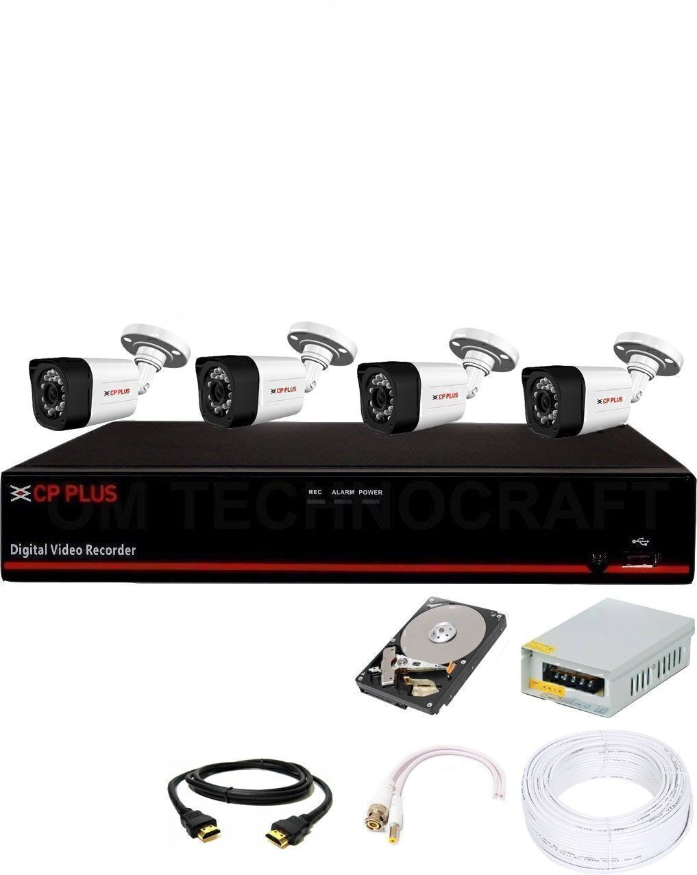 CP PLUS 4 Channal HD DVR 1080p 1Pcs,Outdoor Camera 2.4 MP 4Pcs,1 TB Toshiba Surveillance Hard Disk, Security Camera-picture-17