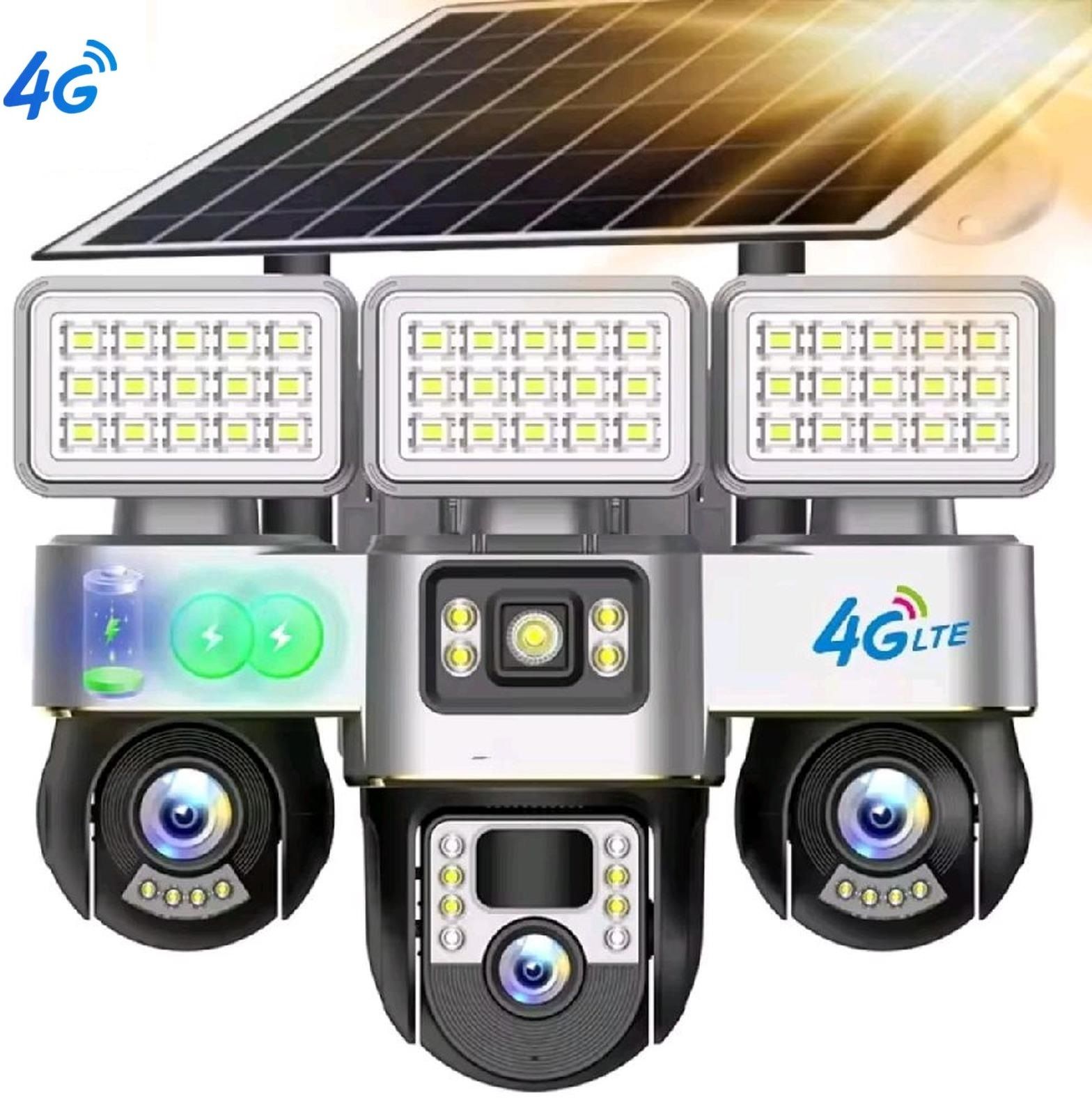 AVOIHS Triple Lens Floodlights CCTV 4G SIM Camera PTZ 360° Broad Field View Protection Security Camera-picture-27