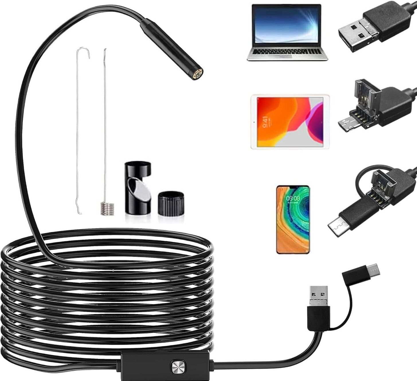 RHONNIUM Smart Waterproof 2 Meter 7mm Endoscope Inspection Camera Security Camera-picture-15