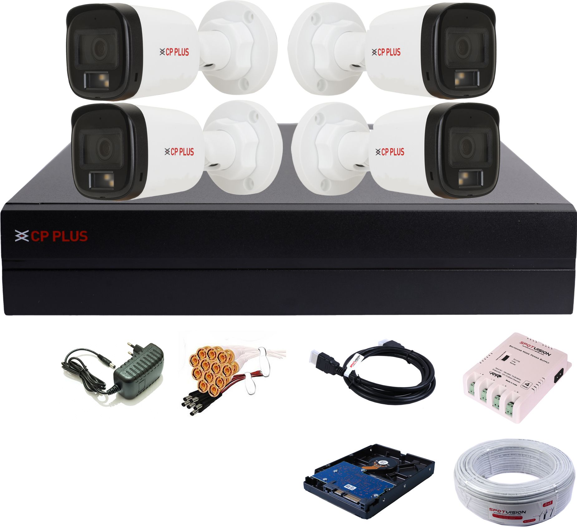 CP PLUS 4 Channel HD DVR 1080P,Color Nightvision With Audio IP67 2.4MP Outdoor Camera,03 Security Camera-image-48