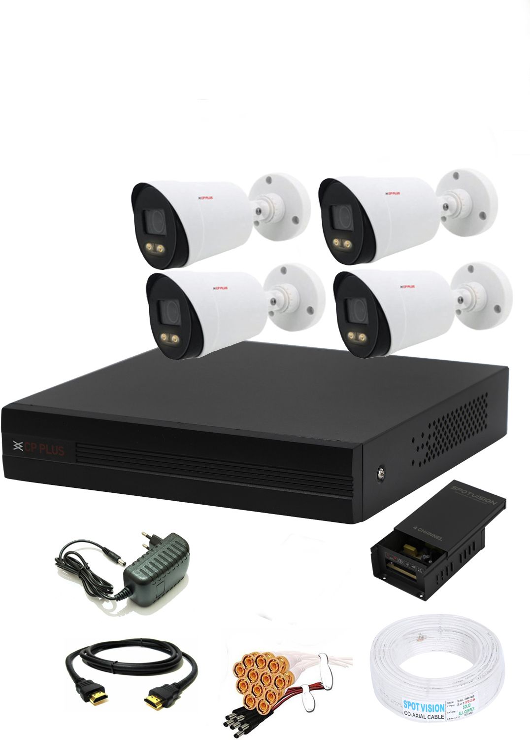 CP PLUS 4 Channal HD DVR 1080p 1Pcs,Colorful View In Nightvision Outdoor Camera 2.4 MP 4Pcs,4CH Power Supply,Full combo set.( TRUSTED PURCHASE FOR ARMRetail ) Security Camera-picture-18