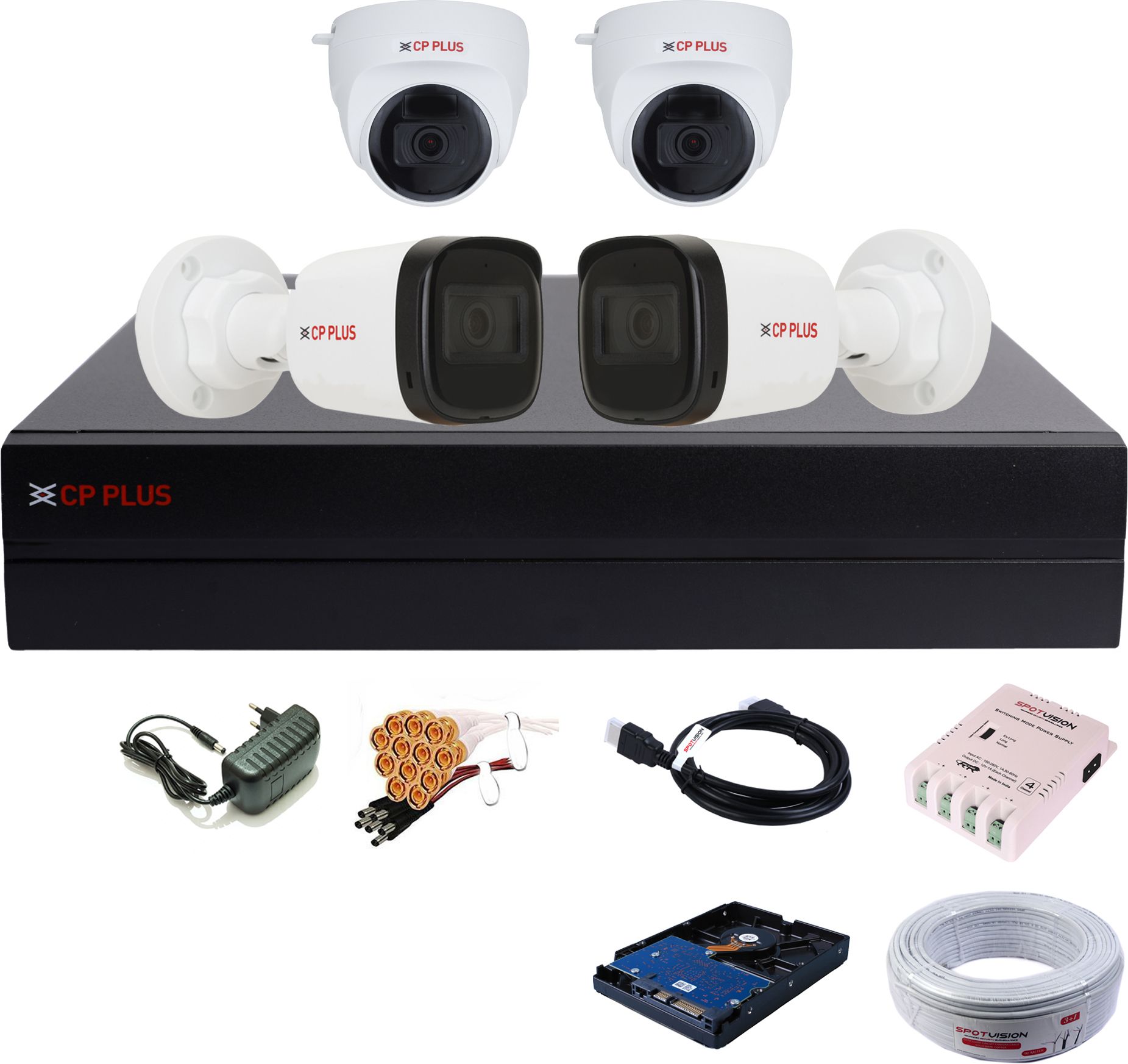 CP PLUS 4 Channel HD DVR 1080p,4Pcs 2.4MP FULL HD Outdoor & Indoor Security Camera-picture-35