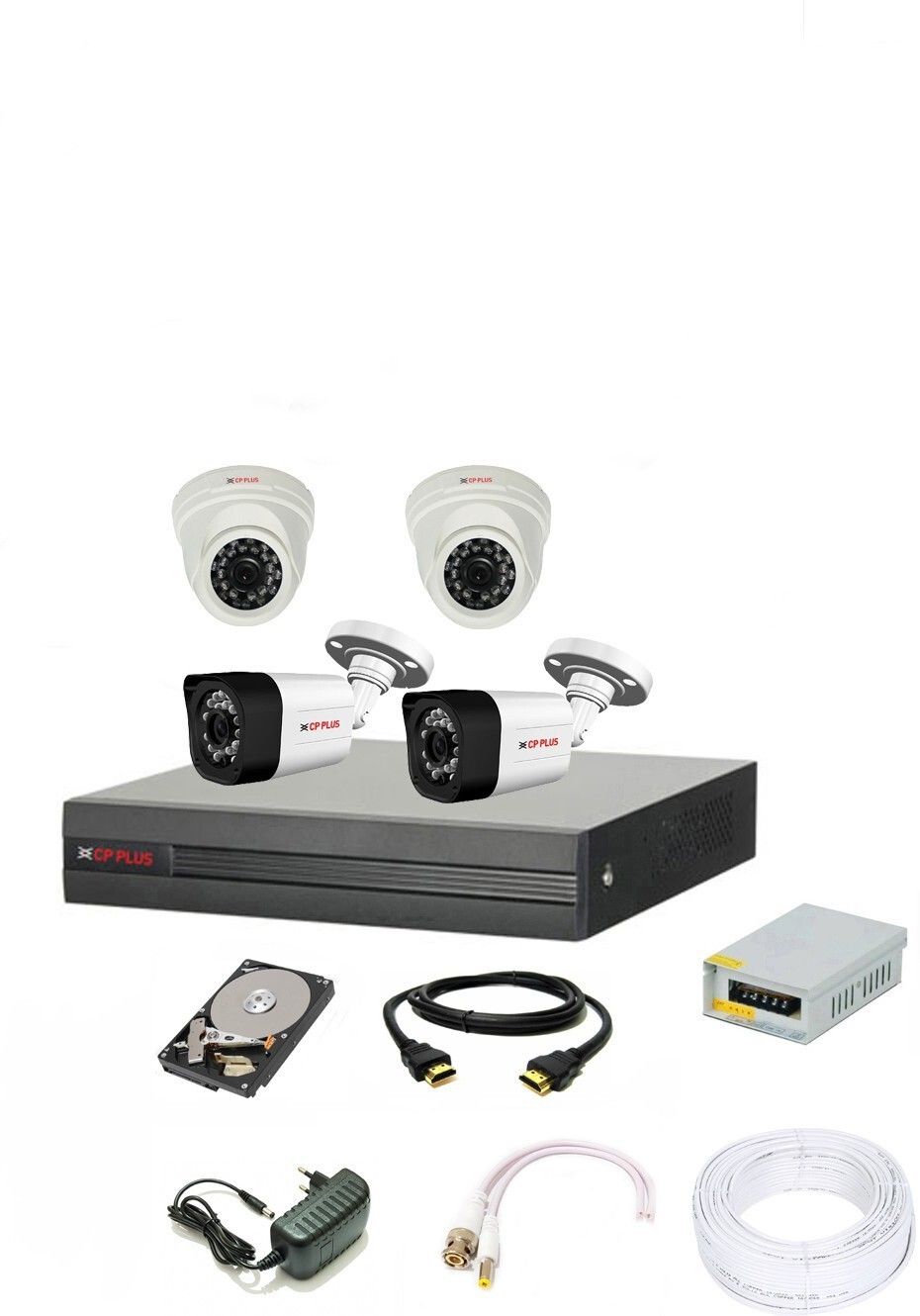 CP PLUS 4 Channal HD DVR 1080p,Outdoor Camera 2.4 MP 2Pcs,Indoor Camera 2.4 MP 2Pcs, Security Camera-picture-15