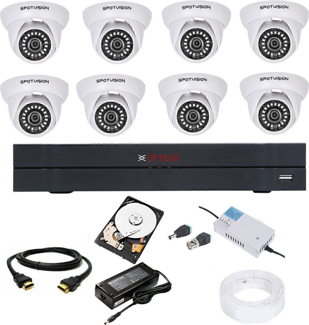 CP PLUS 8 Channal HD DVR 1080p 1Pcs,Dome Camera 2.4MP HD Night Vision 8Pcs,Bnc & Dc, Security Camera-picture-10