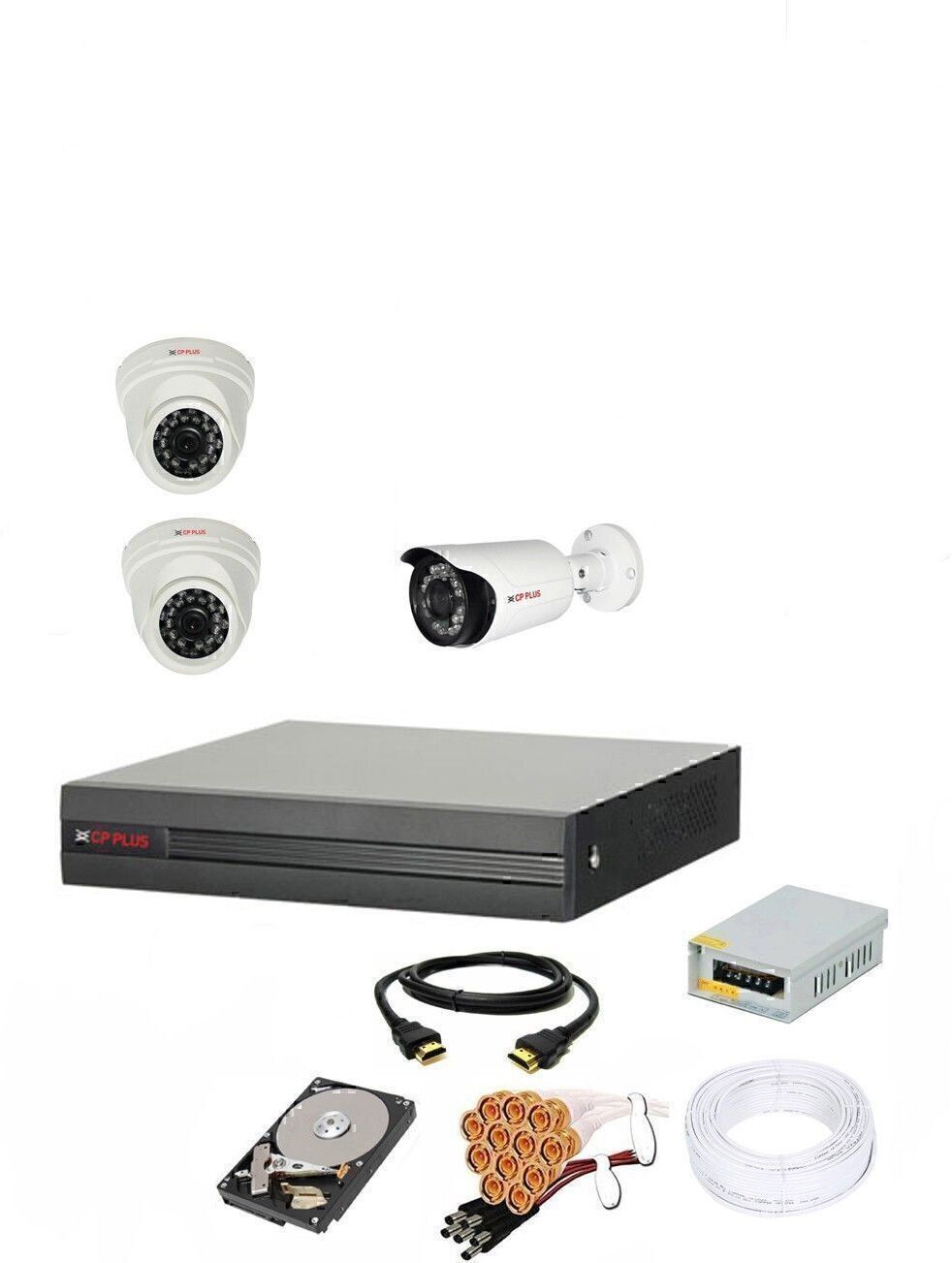 CP PLUS 4 Channal HD DVR 1080p 1Pcs,Outdoor 2.4MP 1Pcs,Indoor 2.4MP 2Pcs,Hard Disk Security Camera-image-24