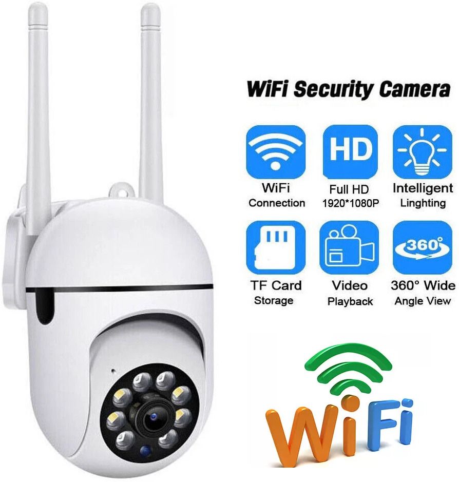 Cxoen Wireless CCTV WiFi Camera HD 1080p Outdoor Security 360° Rotation Night Vision Security Camera