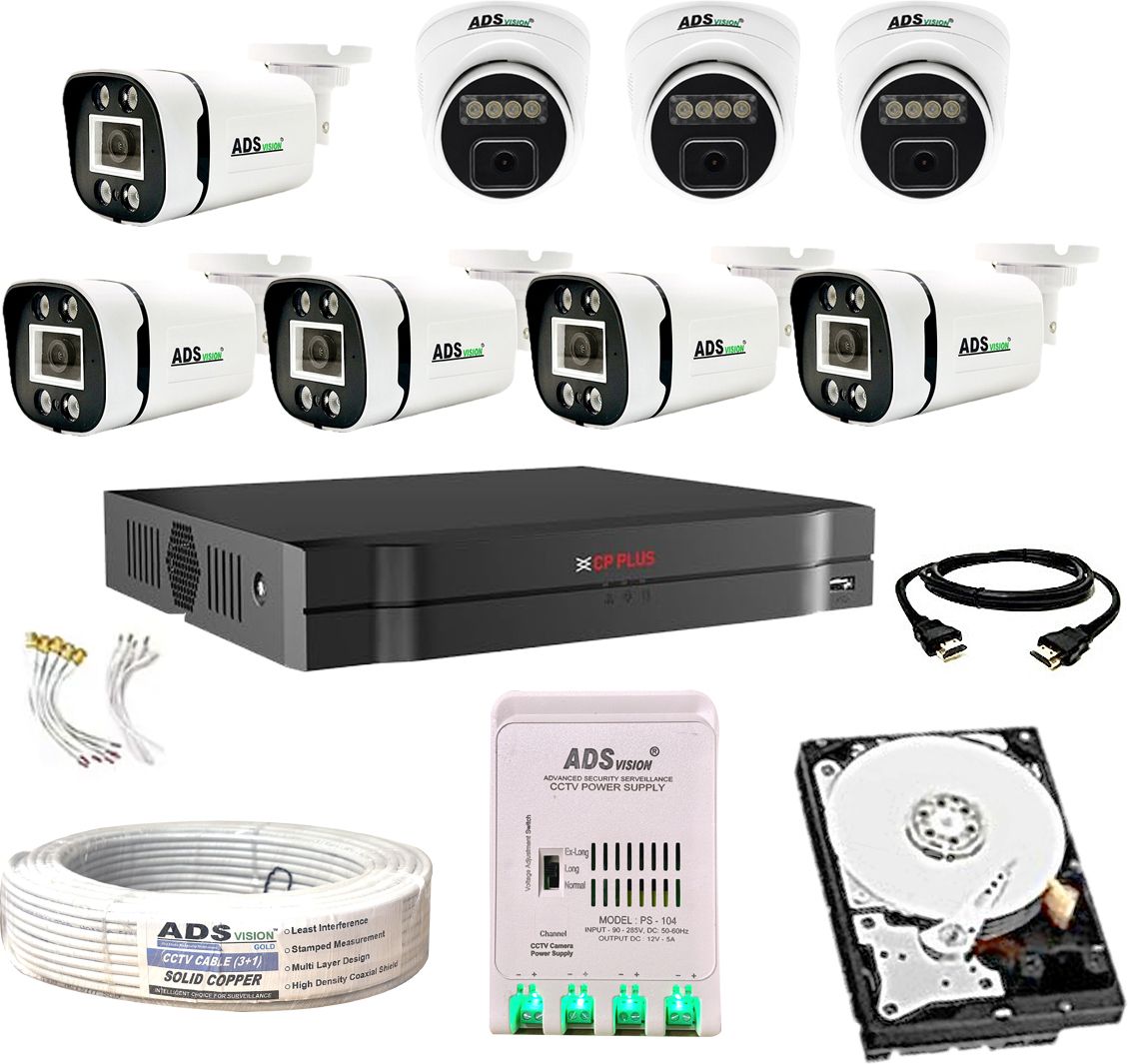 CP PLUS 8CH. Hybrid DVR, 5B/3D CAMERA COLOUR VIEW NIGHT VISION WITH AUDIO COMBO SET Security Camera-picture-14