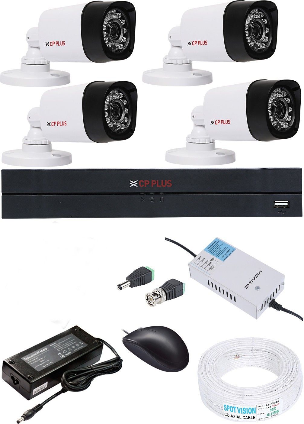 CP PLUS 4 Channal HD DVR 1080P 1Pcs,Bullet Camera 2.4MP 4Pcs Security Camera-picture-13