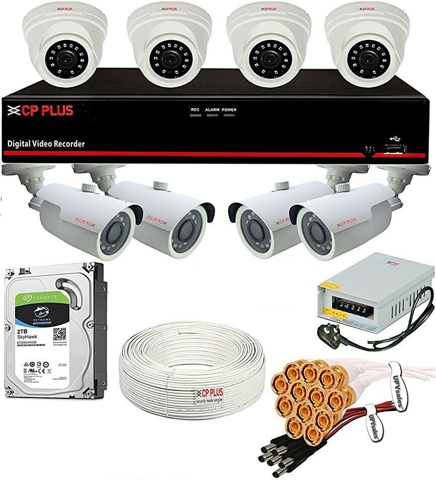 CP PLUS Full CCTV Combo Set Kit (8Ch DVR + 8Nos. 2.4 Megapixel Camera + 2TB Hard Disk Drive + 90Mtr Copper Cable Box + Power Supply + BNC Pins + DC Pins) Security Camera-picture-10