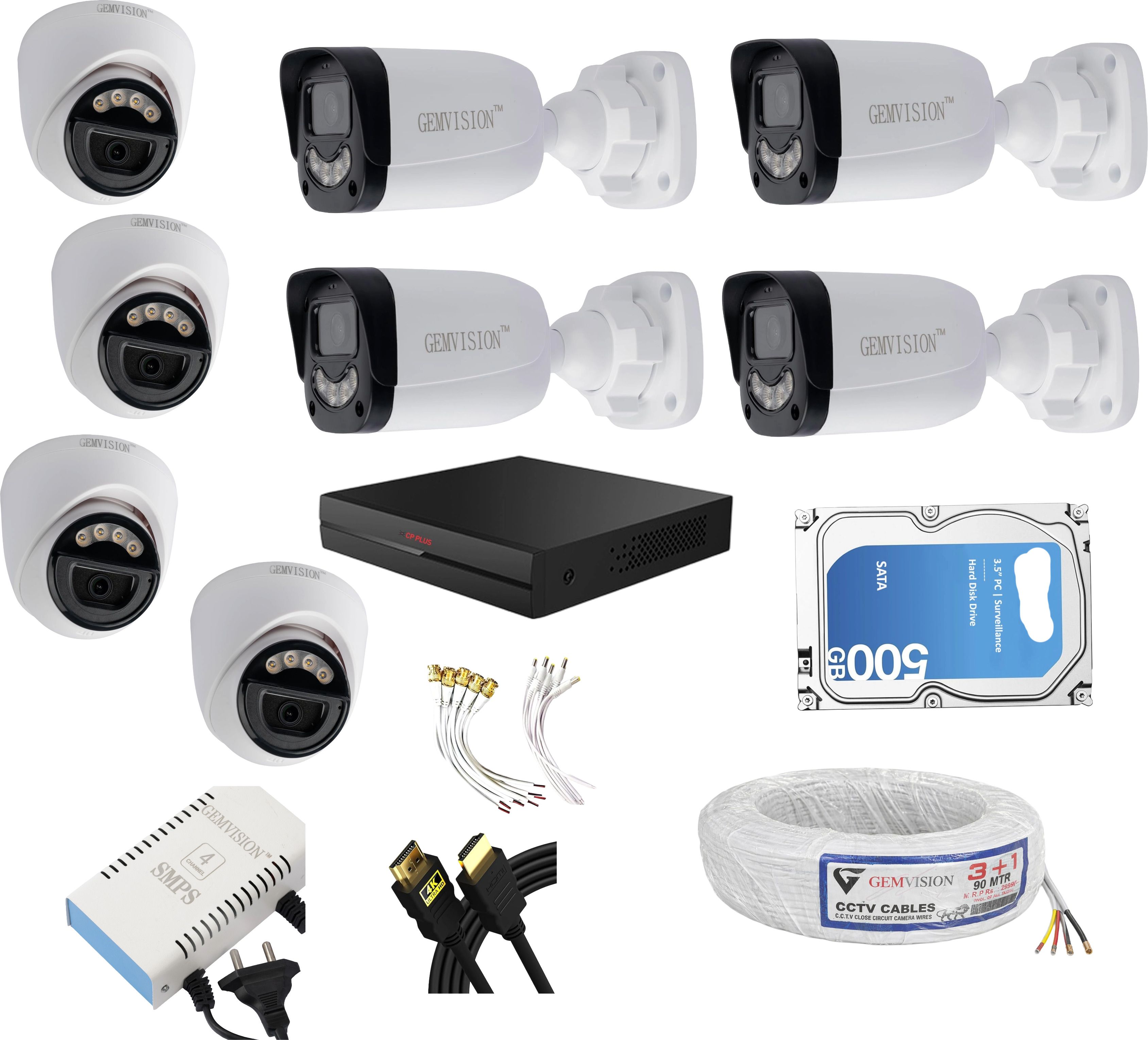 CP PLUS 3MP CCTV Camera Kit With 4 Indoor 4 Outdoor Camera color Vu With Audio Security Camera-picture-33