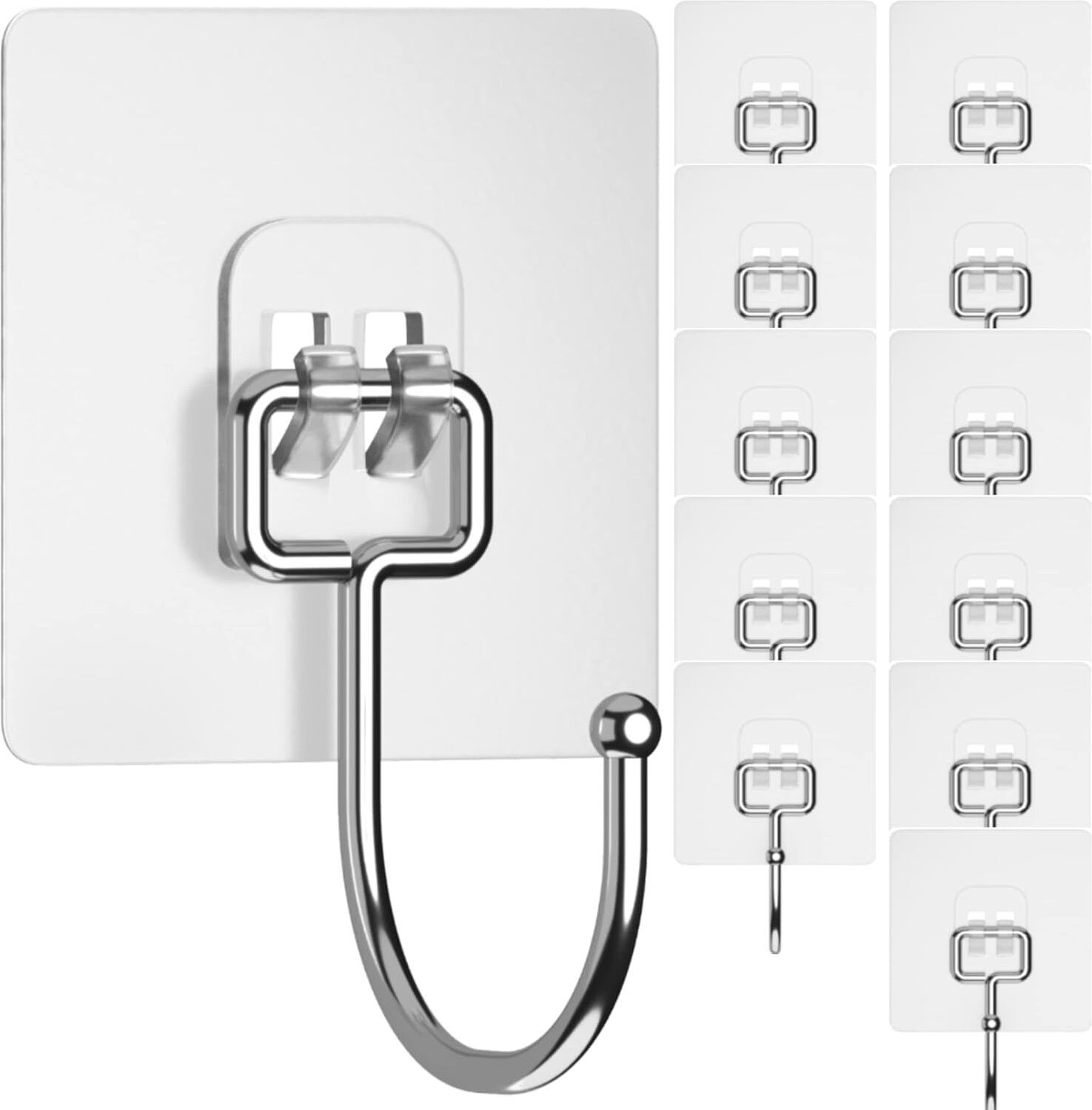 Transparent Hook Sticky Hooks,for Hanging, Bathroom Stainless Steel Cloth Clips-image-19