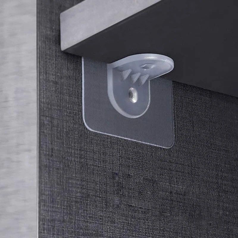 24pcs Transparent Self Adhesive Cabinet Safety Corner Lock Hook Protector 6cm Shelf Bracket-image-1
