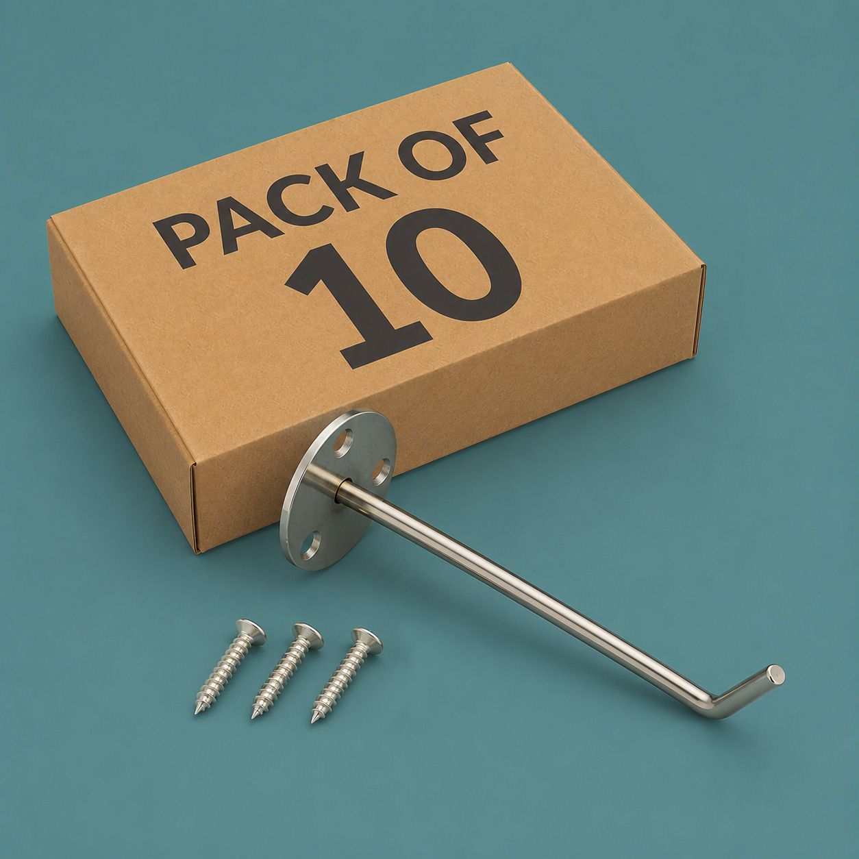 6 Inch Stainless Steel 10 Pcs with 30 Screws Display Hook for shop | Hanger Hook 1-image-30