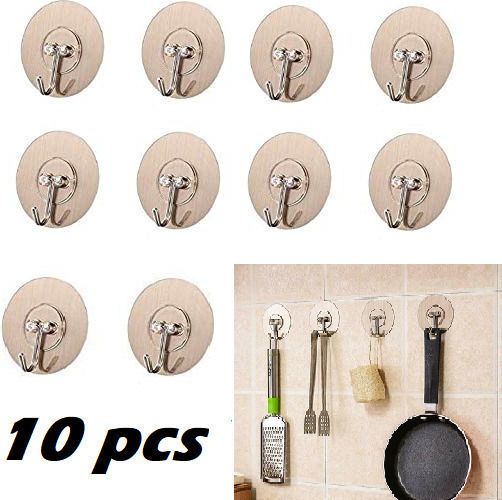 Self Adhesive Wall Hooks Heavy Duty Nail Free Sticky Hanger Hook 10