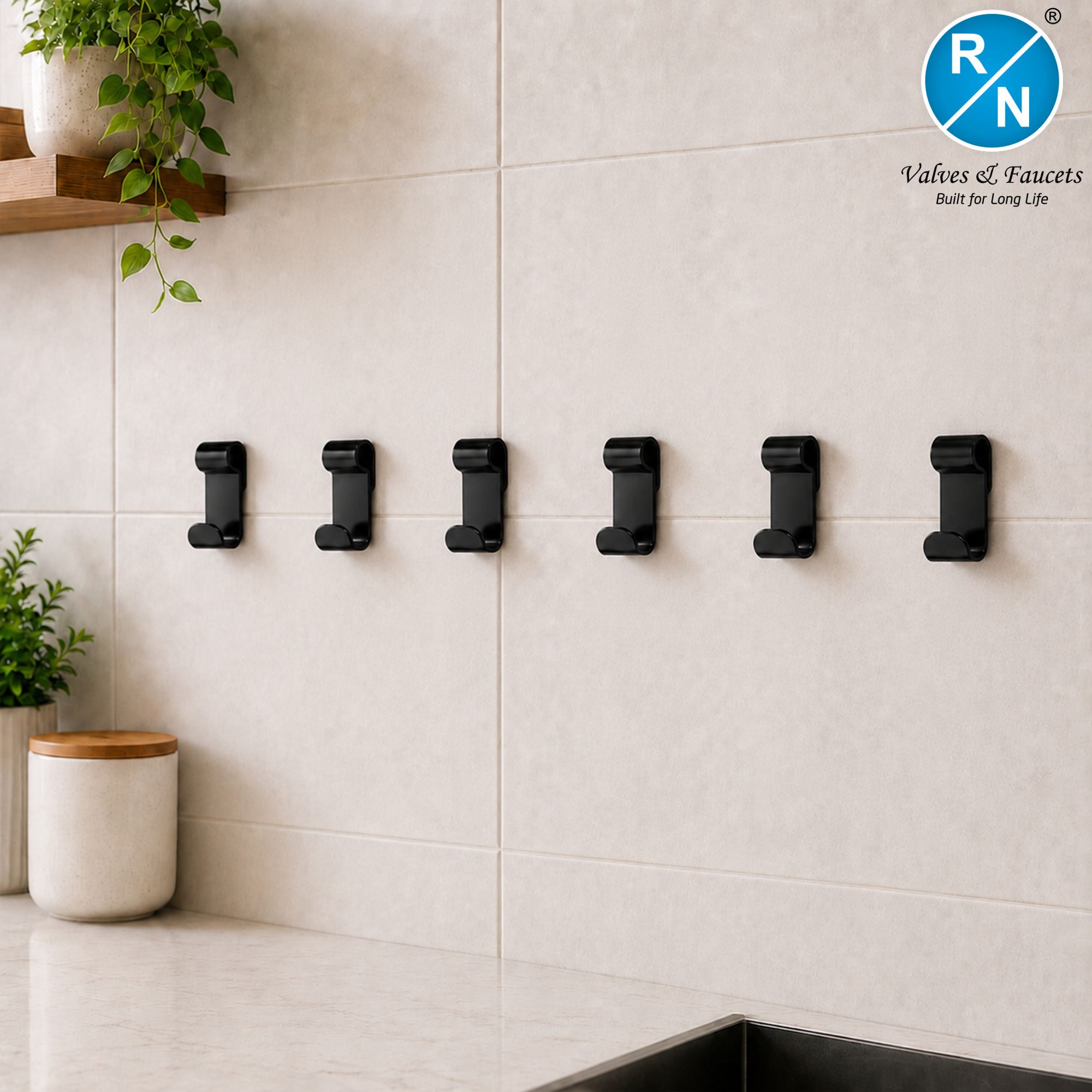 rn PTMT Towel Hook | Wall Mounted Cloth & Accessory Holder for Bathroom Pack of 6 Hook 6-picture-6