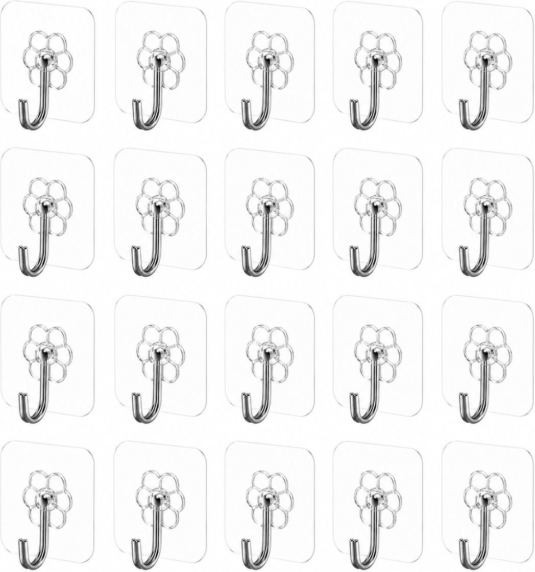 veyon natural Transparent Self Adhesive Wall Hooks | Heavy Duty Waterproof Sticky Hooks Hook 20-picture-12