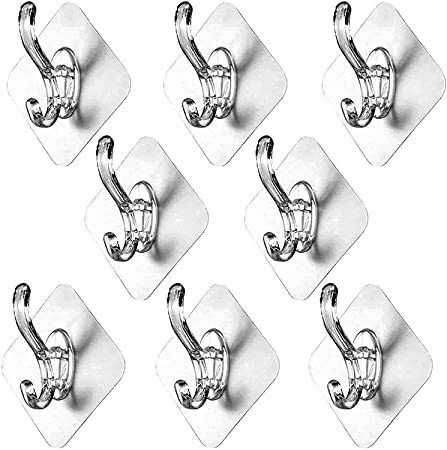 Hooks Towel , Kitchen Waterproof and Oil Proof Nail Free Heavy Duty Wall Hook Hook 12-image-8