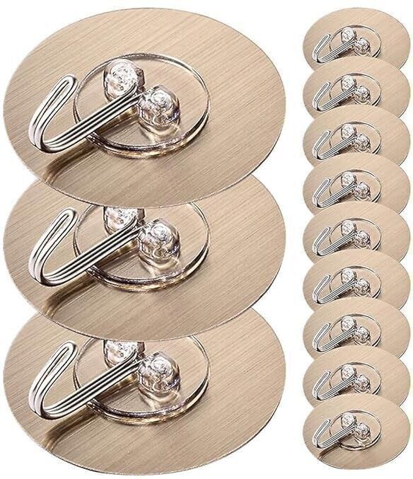 mercehive Adhesive Hooks for Wall Heavy Duty, Wall Hook for Bedroom, Bathroom Hangings Hook 6-picture-16