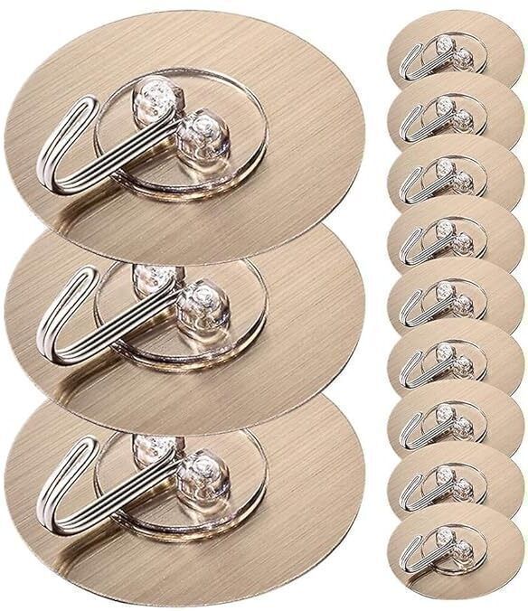 mercehive Adhesive Hooks for Wall Heavy Duty, Wall Hook for Bedroom, Bathroom Hangings Hook 6-picture-6