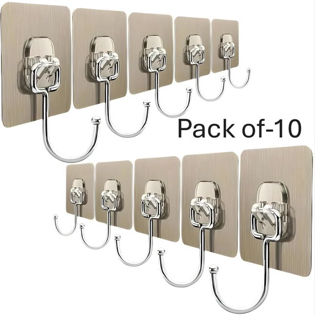 gadgetschroma Hanger for Hanging Clothes Strong Self Adhesive Magic Sticker Wall Hook b19 Hook 10-picture-37