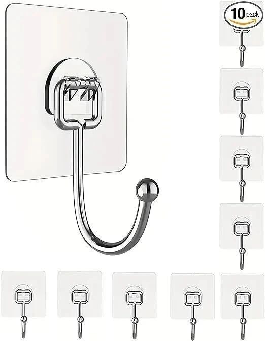 mercehive Big Transparent Hook Sticky Hooks,for Hanging, Bathroom,Big Transparent Hook Hook 5-picture-17