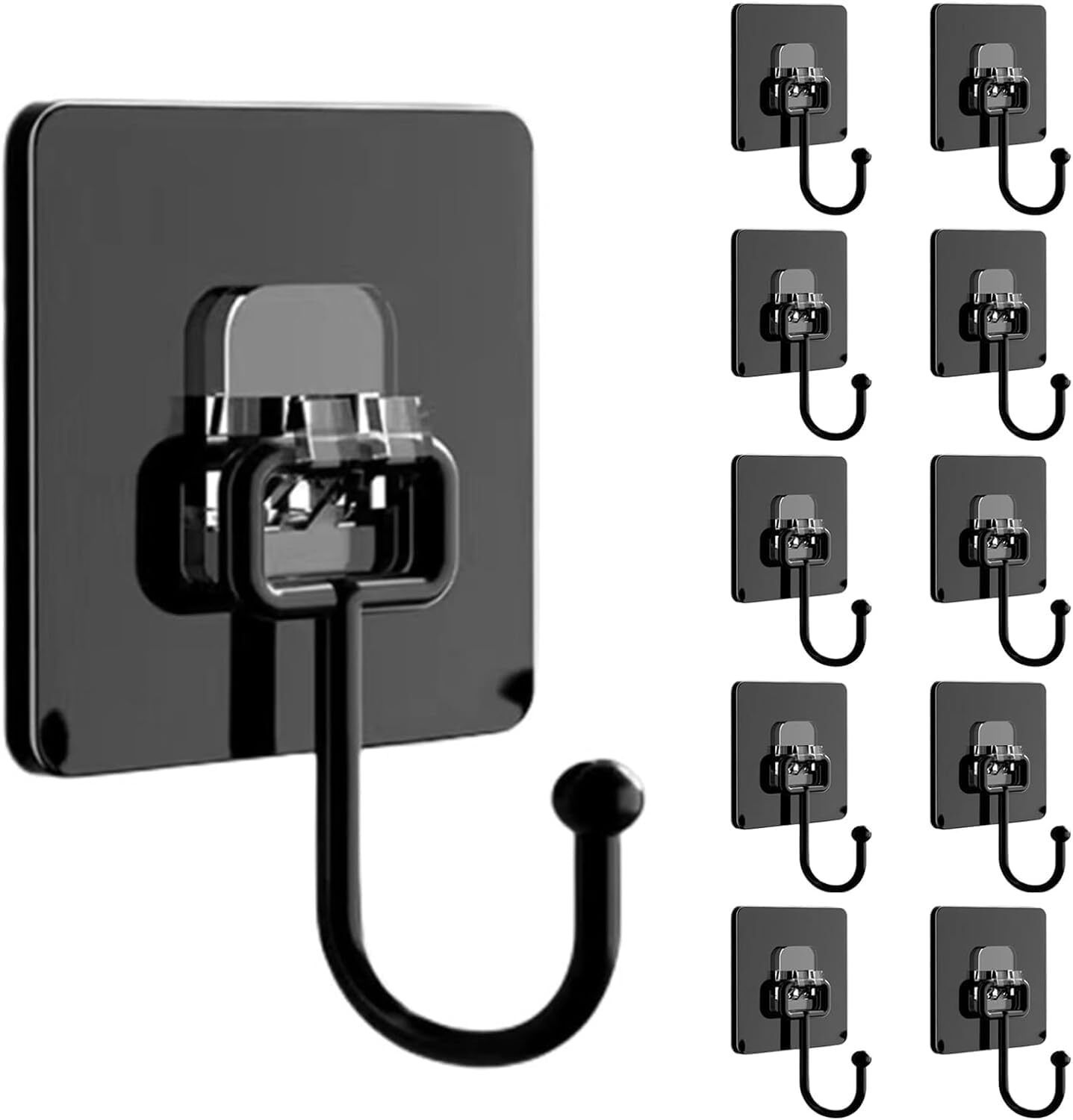 Self Adhesive Wall Hooks / Drill Free Hooks / Sticker Hanger Kitchen Bathroom Hook 10