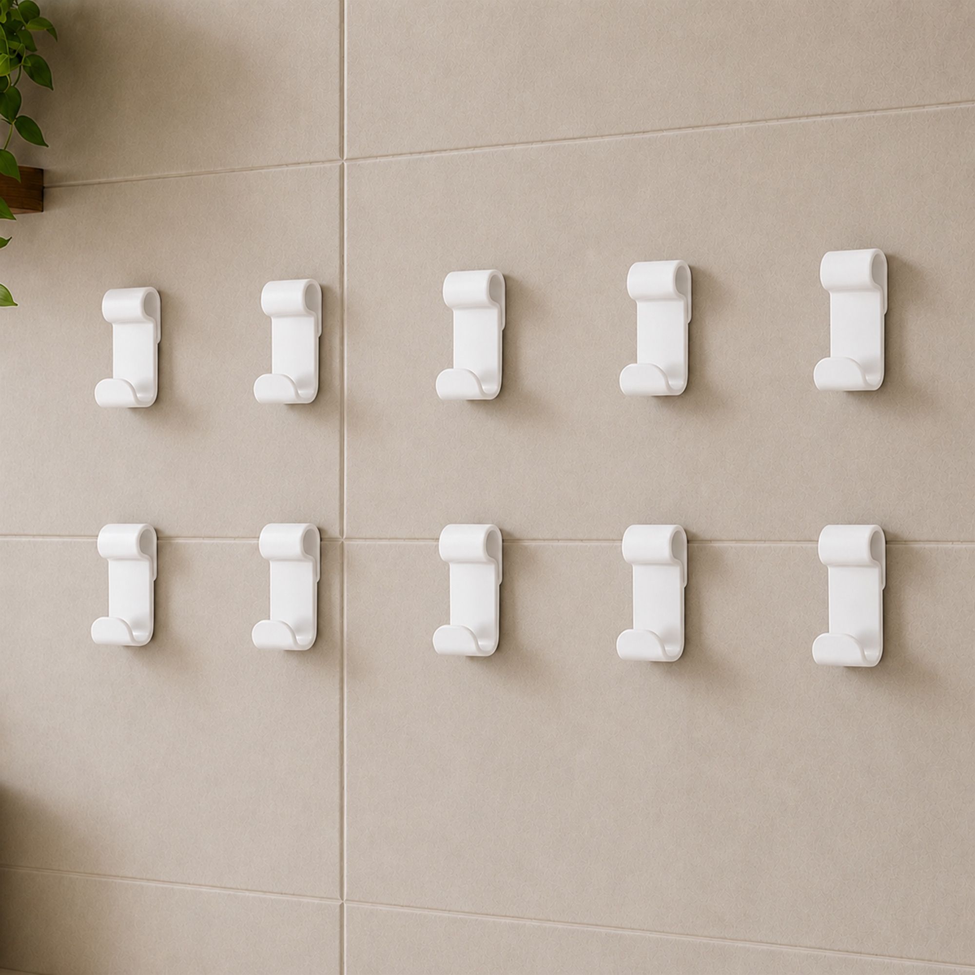 rn PTMT Towel Hook | Wall Mounted Cloth & Accessory Holder for Bathroom Pack of 10 Hook 10-picture-43
