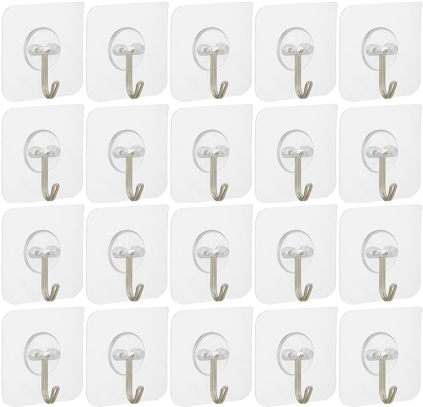 mercehive Adhesive Nail Wall Hooks for Hanging Kitchen Household and Bathroom Accessories Hook 20-picture-8