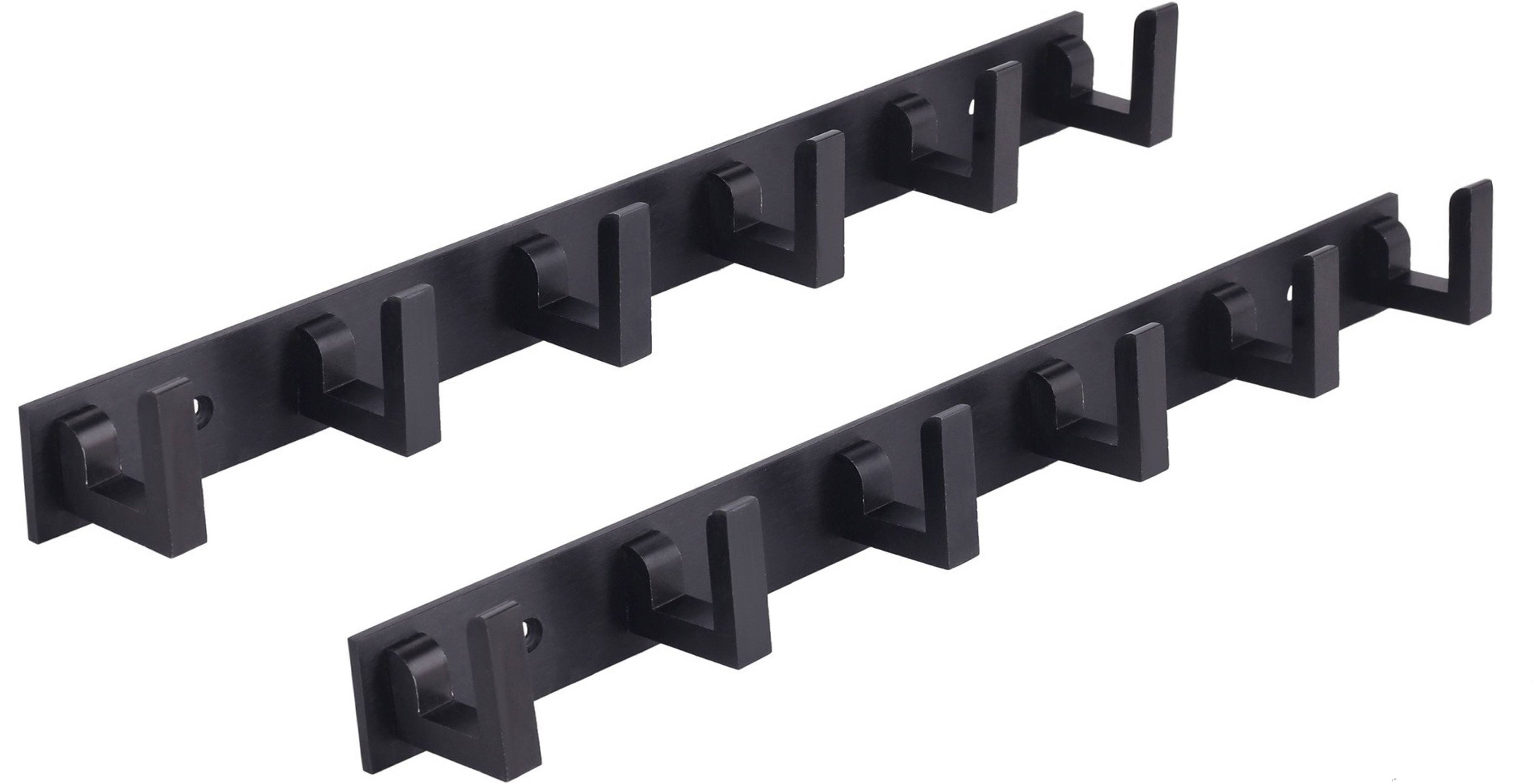 Premium Stainless Steel BLACK 6 Pins Cloth Hanger Cloth Hanger (Pack of 2) Hook Rail 6