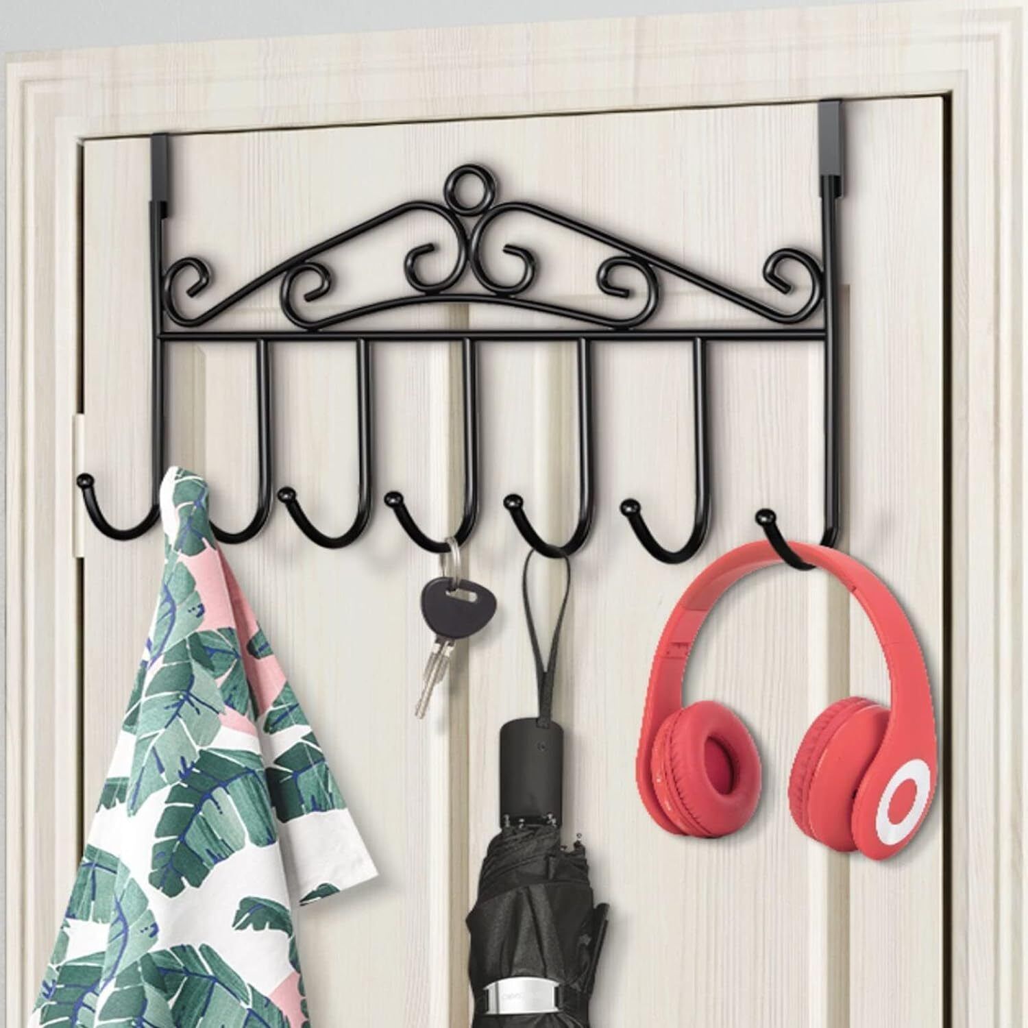 sga Over the Door Hanger 7 Hooks for Clothes ETC. NO Hole Drilling Required Door Hanger-picture-13