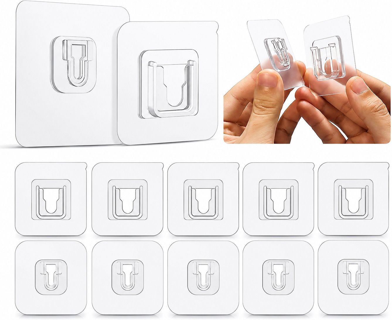 10 Pcs Self-Adhesive Double-Sided Male-Female Wall Hooks Hook 1-image-35