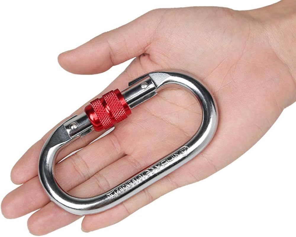 toolsroom Carabiner Hook 25Kn Red & Silver Locking Carabiner-picture-8