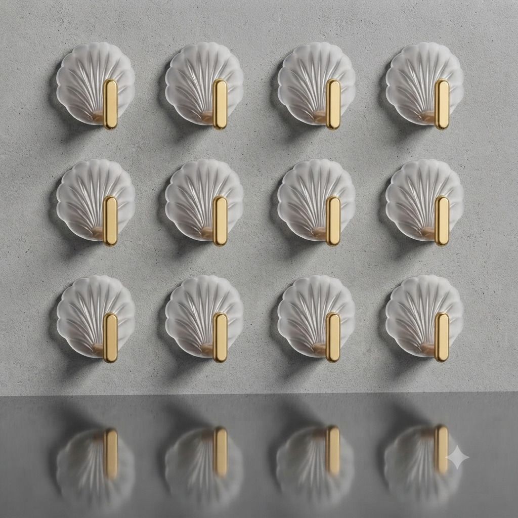 Wall Hanger Shell Design Hook Decorative Shell Hook Gold Shell Wall Hook 12PC Hook 12-image-44