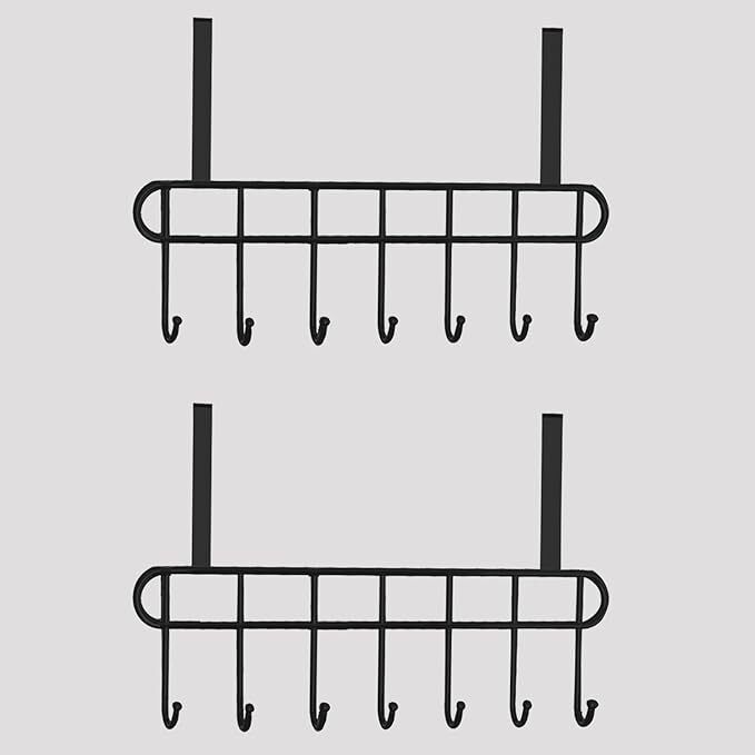 evanex Over Door Hook Rack with 7 Hooks Stainless Steel for Clothes (Pack of 2) 15.75 inch 21 Bar Towel Rod-picture-41