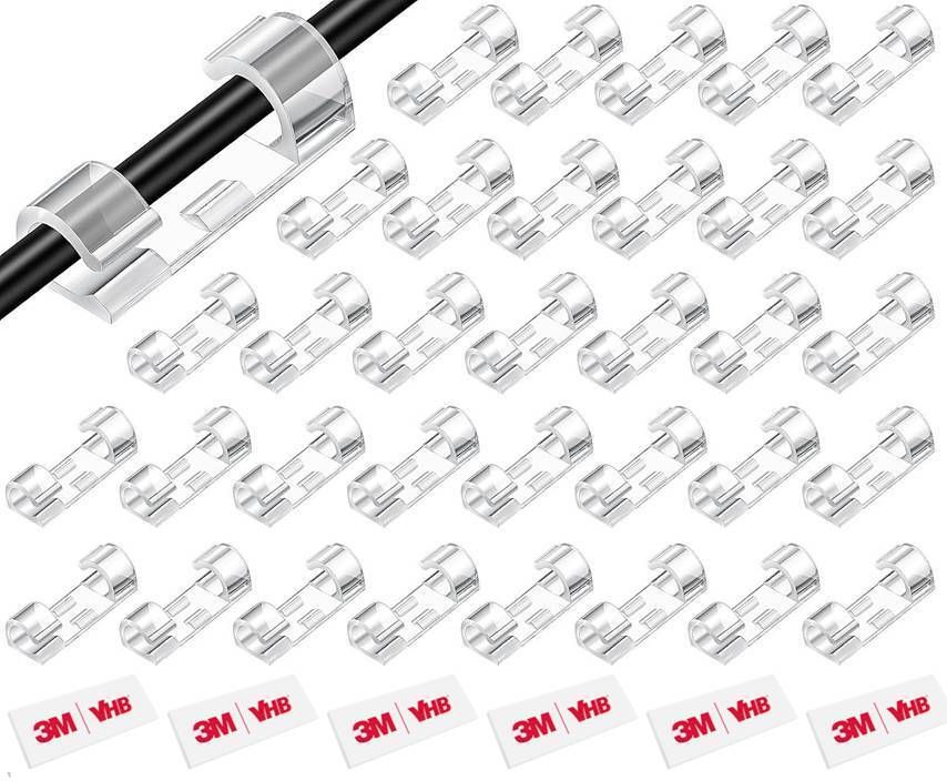 40pcs Strong Self Adhesive Cable Holder Clips, Wire Cable Management Clip Hook 1-image-13